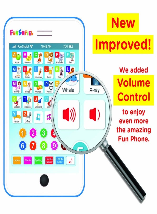Funshpiel Kid Tablet - Kindergarten Learning Activities, ABC Learning for Toddlers, Kids Phone Toy for Speech Therapy & Letter Sounds - Image 2